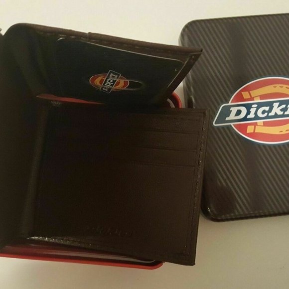 DICKIES Billfold Wallet Brown Leather STYLE 31IP220002 COLOR BROWN NEW IN TIN - Picture 6 of 12